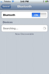 iPhone Bluetooth Searching