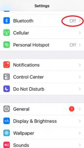 Click on Bluetooth setting is turned off