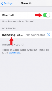 List of available Bluetooth devices