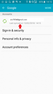 Tap on your Gmail account ID