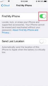 Trun On Find My iPhone