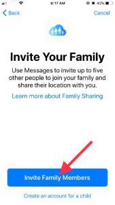 Click on Invite Family Members