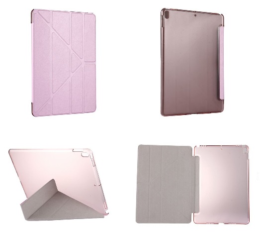 iPad Pro 10.5 Inch Multi Fold PU  Leather Case And Stand Pink
