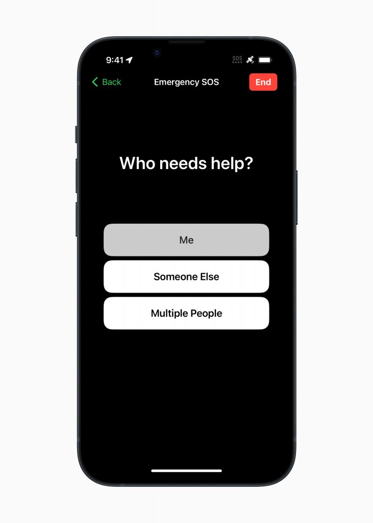iPhone 14 Emergency SOS via Satellite Who Needs Help Screen