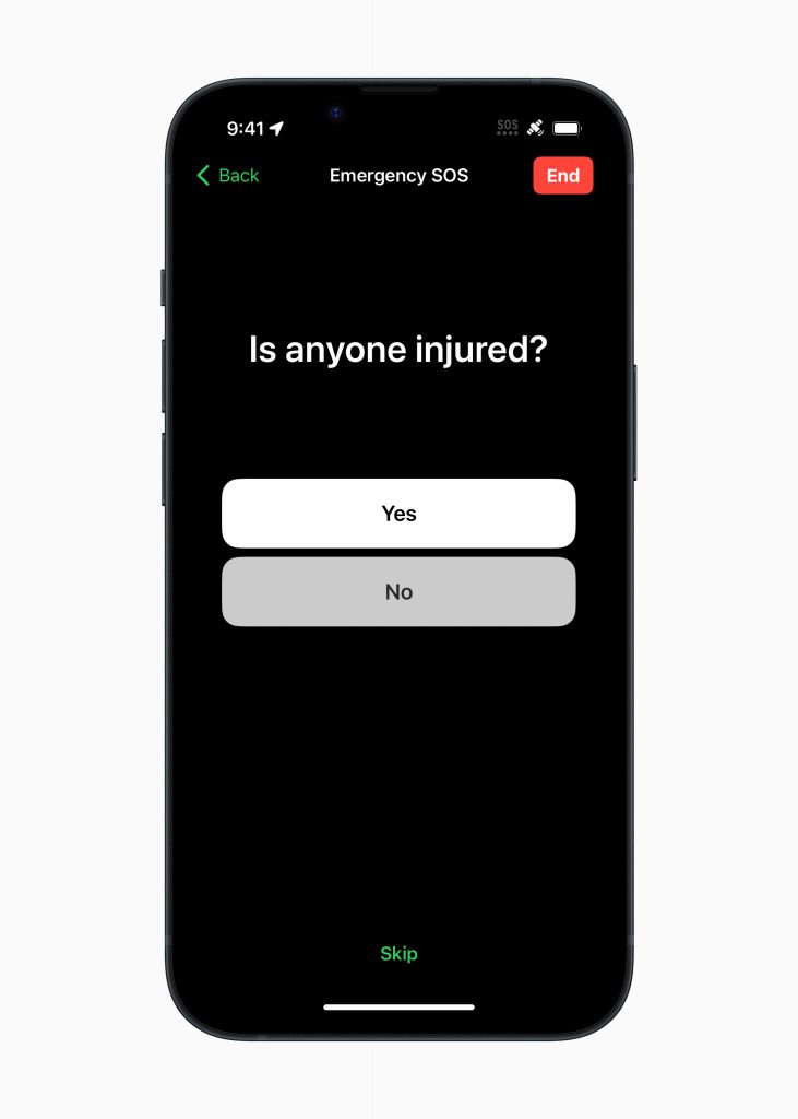 iPhone 14 Emergency SOS via Satellite Report Injury
