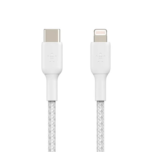 Belkin BoostCharge USB-C to Lightning Braided Cable White