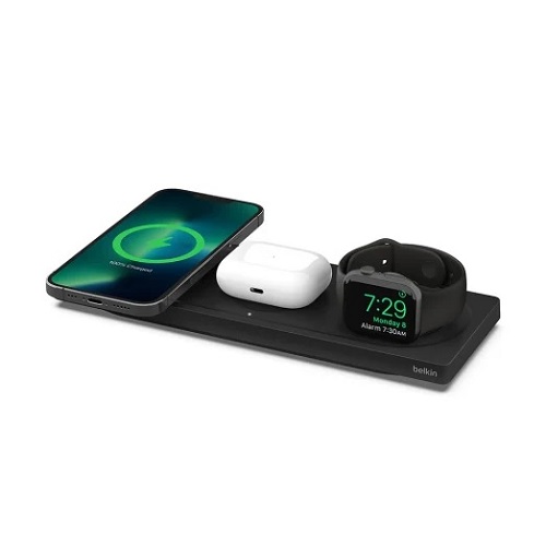 Belkin BOOSTCHARGE PRO 3-in-1 Wireless Charging Pad With MagSafe Black