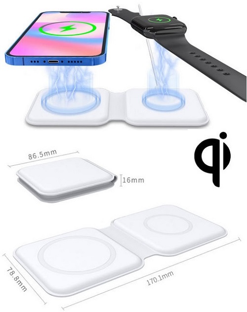 Foldable Dual Qi Wireless Charger 