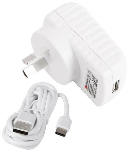 12W 2.4 Amp USB Type-C Mains Charger White