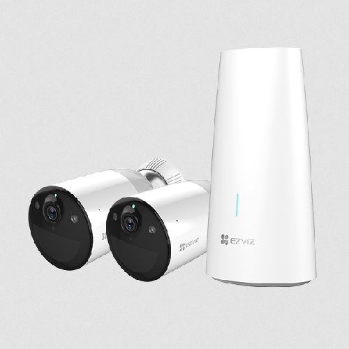 EZVIZ BC1 1 Plus 2 Pack, 12900mAH Wire-Free Camera, Full HD 1080P (2MP), PIR And AI Human Detection, Colour Night Vision