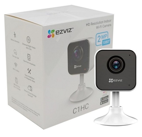 EZVIZ C1HC IP Camera, HD Resolution Indoor Wi-Fi Camera, Wide-Angle Lens, Infrared Night Vision, Motion Detection, Magnetic Base, Support MicroSD Card