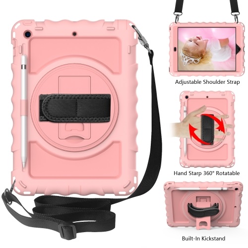 iPad 7th Gen Tough Case With Hand Grip Pink