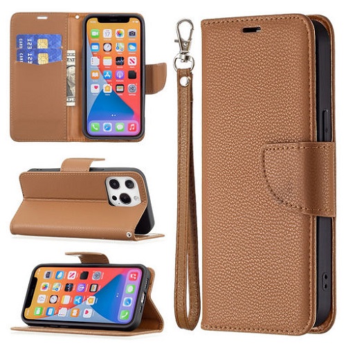 Wallet Case For iPhone 13 Brown