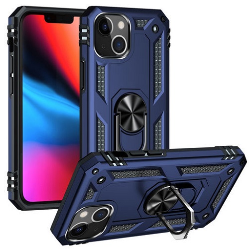 iPhone 14 Tough Case With Magnet And Ring Stand Blue