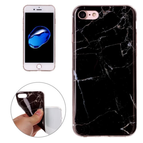 iPhone 8 Marble Pattern TPU Case Black