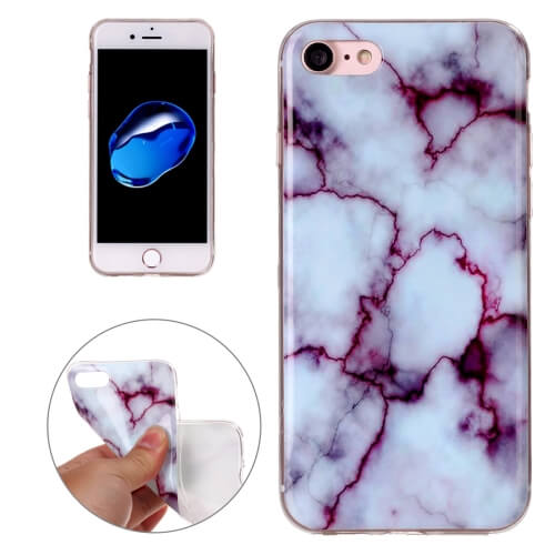 iPhone 8 Marble Pattern TPU Case Purple