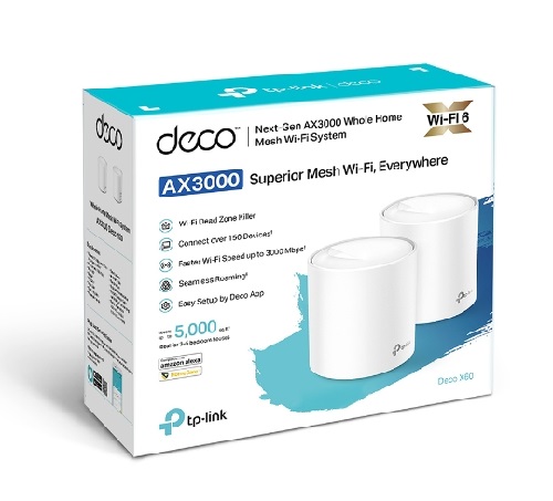 TP-Link Deco X60 (2-pack) AX3000 Whole Home Mesh Wi-Fi 6 System (WIFI6)