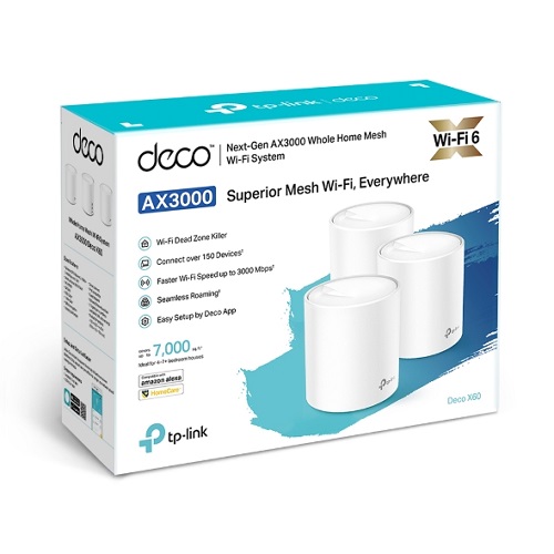 TP-Link Deco X60 (3-pack) AX3000 Whole Home Mesh Wi-Fi System (WIFI6)