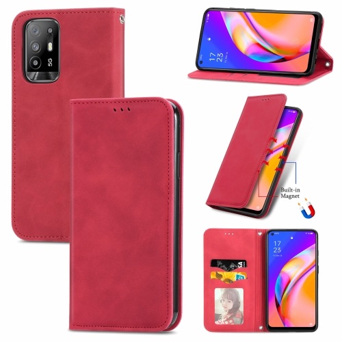 Oppo A94 5G Wallet Case Red