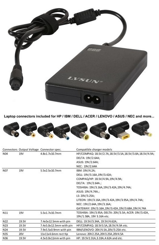 90W Universal Laptop Power Supply